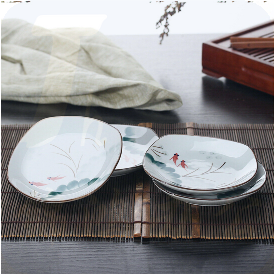 5英寸家用盘子 凉菜盘 (4只装) 鱼晓