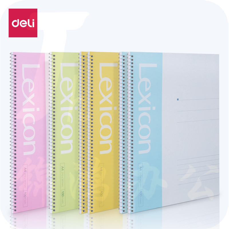 得力7690办公螺旋本(混)-100张-A4(本)