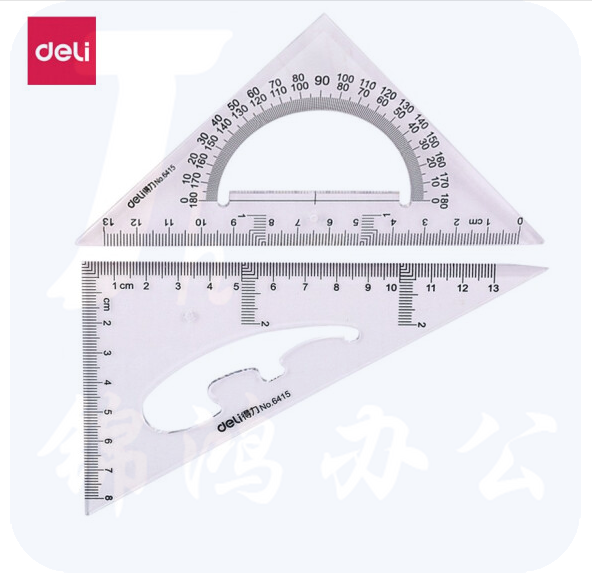 得力（deli） 6415三角尺 13cm有效刻度