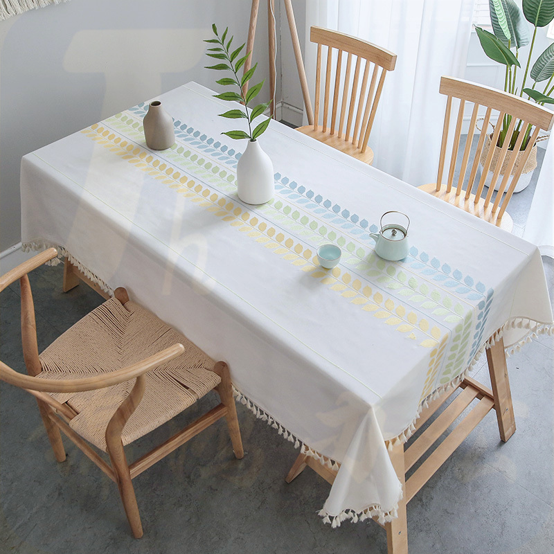 棉麻小清新田园风家用茶几防水餐桌布方型 夏秋记忆：135*135cm