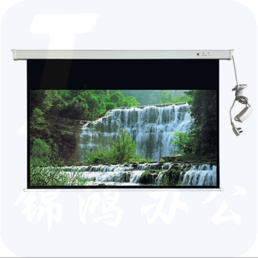 红叶 电动投影幕布84寸16:9白玻纤灰玻纤高清3D家用幕布 1.86*1.05