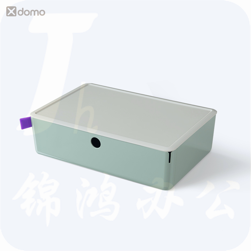 得力 抽屉式收纳盒 桌面类多层储物箱绿色 XDM30