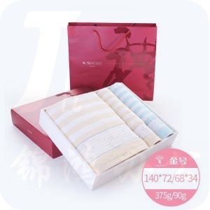金号 纯棉毛巾礼盒三件套 RA262H+RC262H RA262H毛巾68*34cm*2 RC262H浴巾140*72cm*1