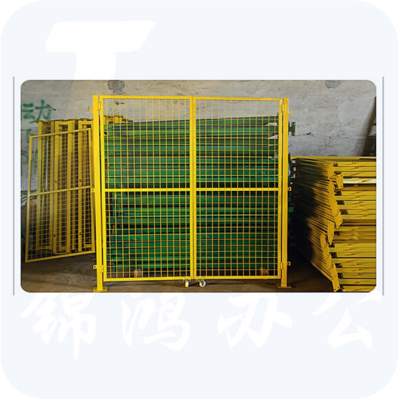 防护网门 隔离铁丝网   2米宽对开门  含轮