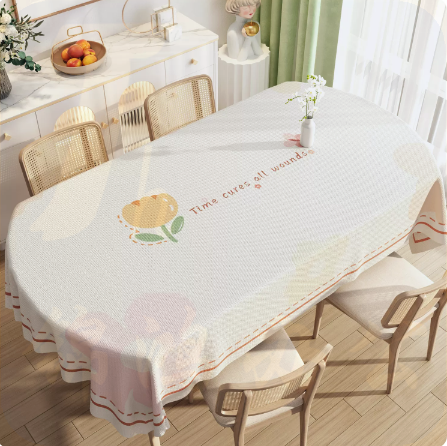 椭圆形桌布 防烫餐桌桌布  140*220cm  货号：WY