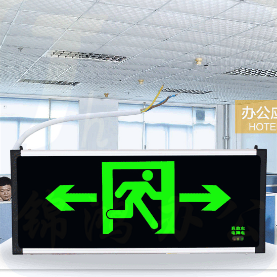 艾派克（AIPAIKE）双面  D215 双向国标LED安全出口指示灯；产品尺寸：332*23*145mm