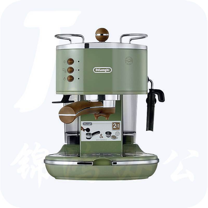 德龙（Delonghi）ECO310 复古泵压式不锈钢锅炉 意式半自动咖啡机（台）橄榄绿