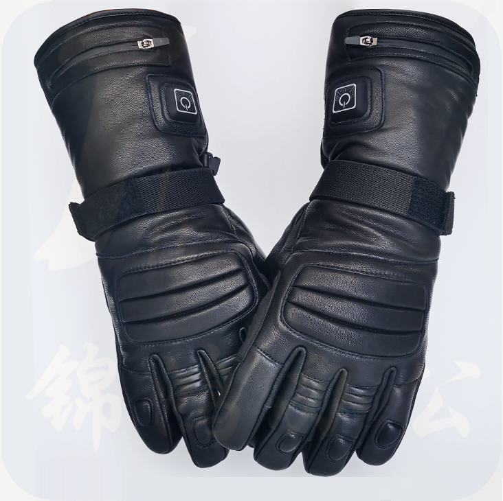 益隆天祥 全指加强版 热能手套  全指型皮手套 三挡智能加热电量显示