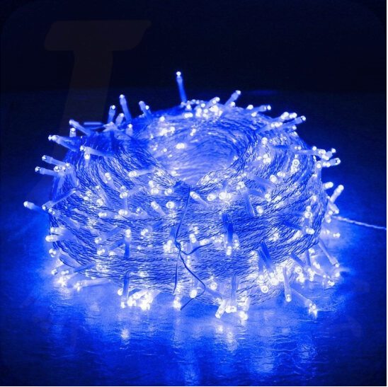 LED小彩灯 蓝色 插电款-20米 200灯闪灯串灯满天星户外七彩变色霓虹灯