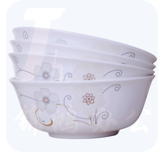 乐享 骨瓷面碗/6英寸大碗4件套装 白金花语