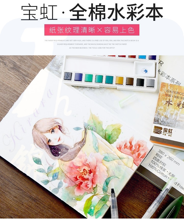 8K宝虹水彩纸 300g  写生画本38*26cm   20张/包