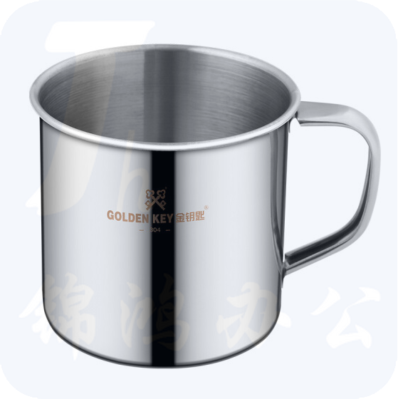 金钥匙 304不锈钢 儿童水杯幼儿园口杯防摔带手柄茶杯（儿童款无盖） GK-KB70