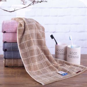 金号 毛巾 G1955H 提缎绣纯棉 棕灰两条装