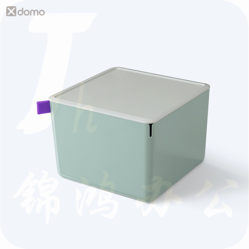 得力 桌面收纳盒储物盒绿色 XDM13（212*212*153mm）