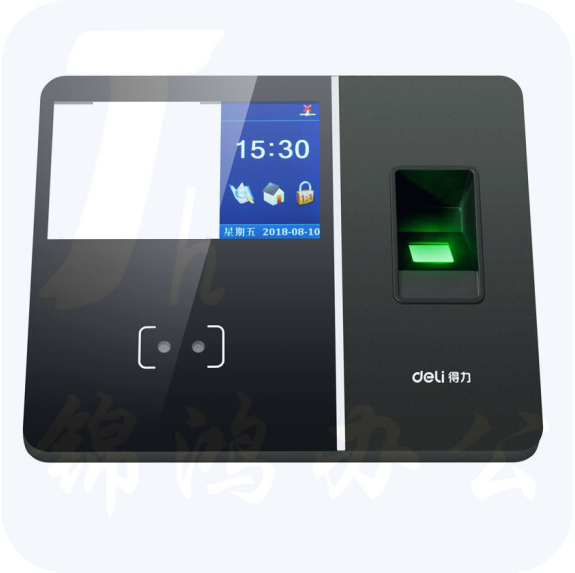 得力（deli）13750人脸+指纹触屏考勤机银黑(单位：台)