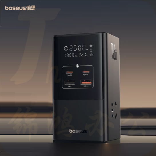 倍思  100W智能数显插线板  插座  氮化镓快充智能插座  货号：YC