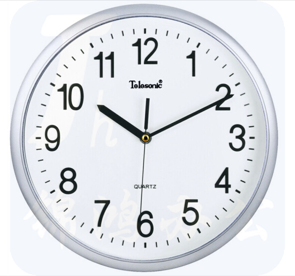 天王星 挂钟 12英寸 3D立体静音扫描石英钟表S9956银色