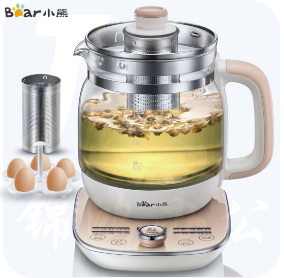 小熊（Bear）养生壶 电水壶烧水壶煮茶器煮茶壶电热水壶 迷你玻璃花茶壶黑茶恒温水壶YSH-A15W6带滤网1.5L