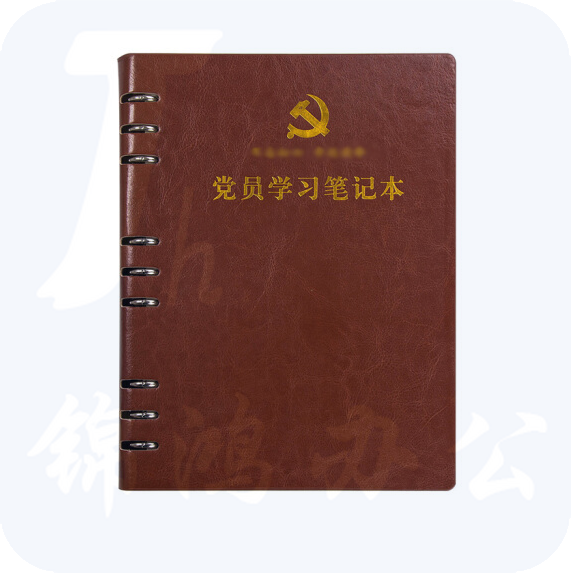 活页式党员学习笔记本 B5 党员会议记录本党员本（棕色）