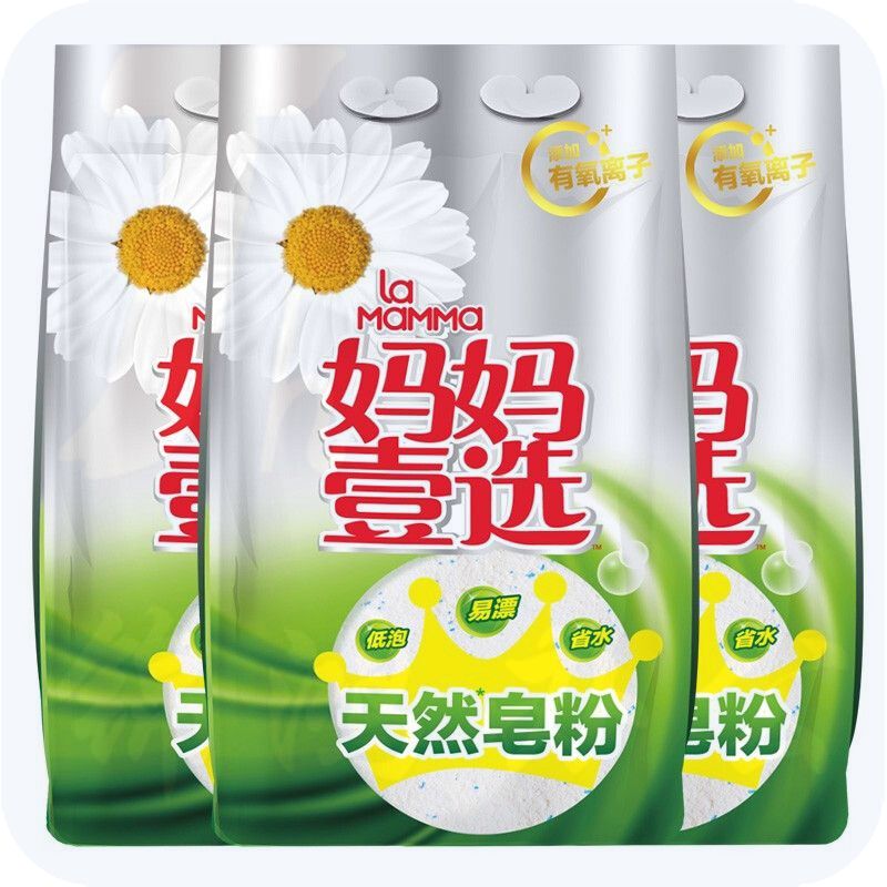 妈妈壹选天然皂粉洗衣粉800g*3袋