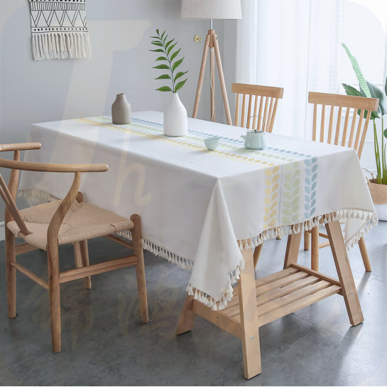 北欧风棉麻防水防油免洗餐桌桌布夏秋记忆桌布135*240cm