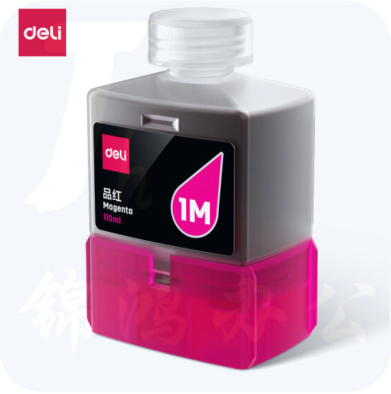 得力（deli）喷墨打印机1M品红色墨水瓶 适用得力L300系列