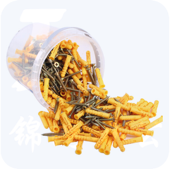 小黄鱼尼龙胀钉6*30mm 塑料膨胀管螺栓膨胀螺丝 400套/桶