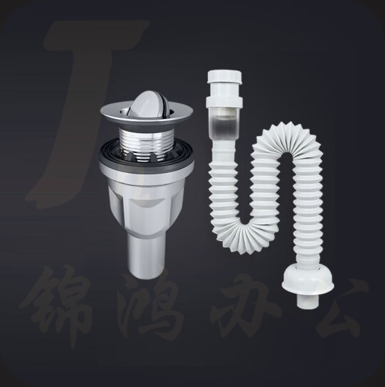 翻板下水器 不锈钢去水器 翻盖式下水器+直排下水管 货号：LJ