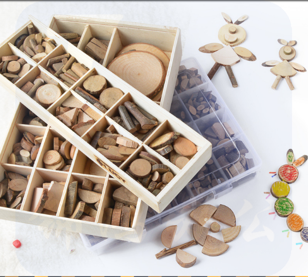 儿童幼儿园环创手工制作材料1-6厘米圆型木片