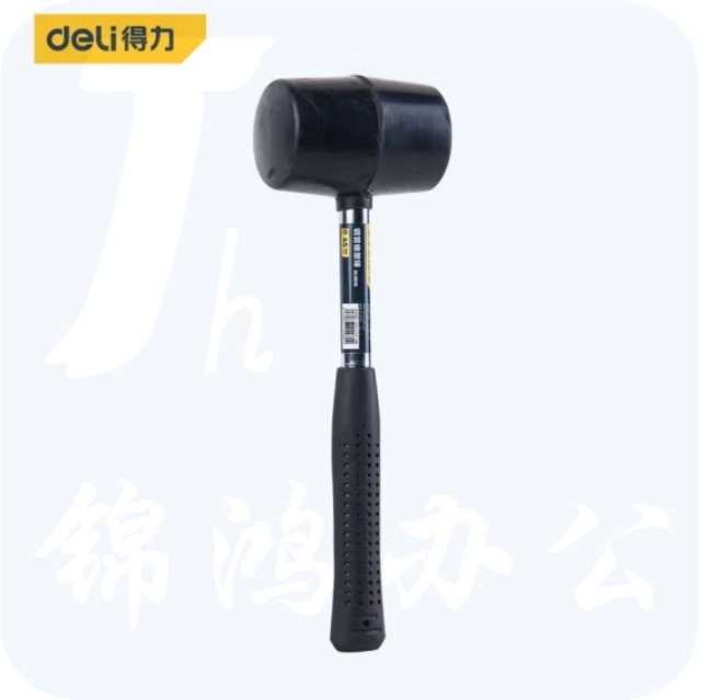 得力 0.45kg 胶皮锤 橡塑锤子塑料榔头锤面直径58mm DL5616