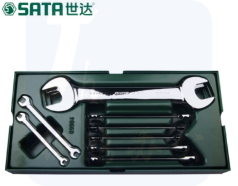 世达（SATA）工具托组套-10件双开口扳手及两用扳手  09904