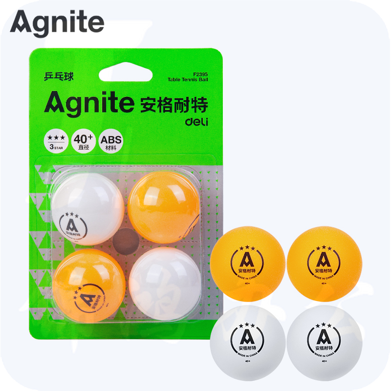 安格耐特F2395三星乒乓球(黄色、白色)(4个/卡)