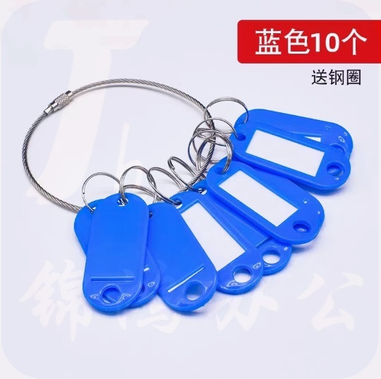 钥匙串  可标记钥匙牌   1卡圈+10 个标记牌  货号：JC