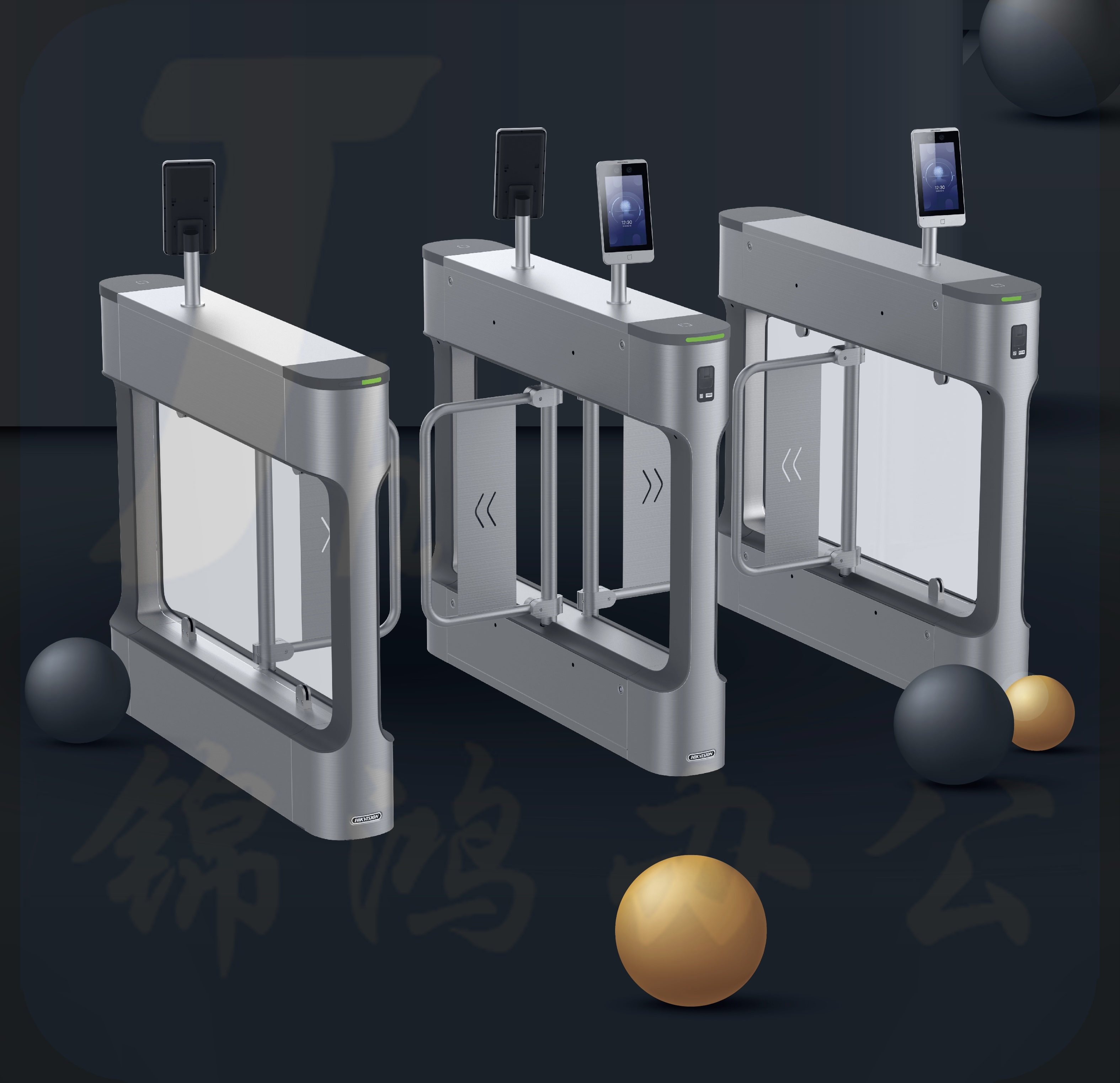 海康威视  DS-K3B311 人脸识别 门禁通道  人行道闸机 双通道套装 货号：JC