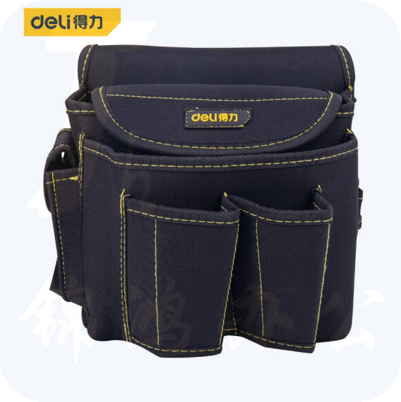 得力 工具腰包22x14x20cm涤纶电工包工具袋维修安装工具挂包DL-P4