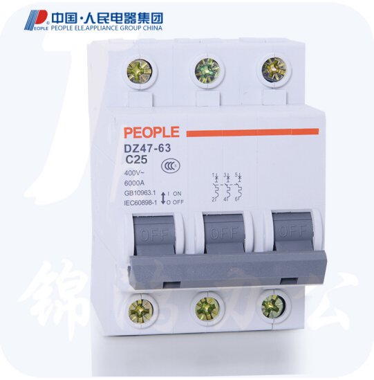人民电器DZ47-63/3P(25A)断路器空气开关