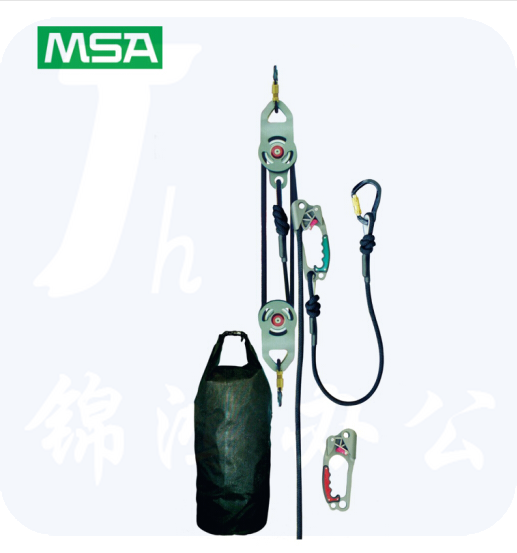 梅思安/MSA SRS15400营救包：连接锁滑轮升降122米营救绳（工作长15米）锚点吊带