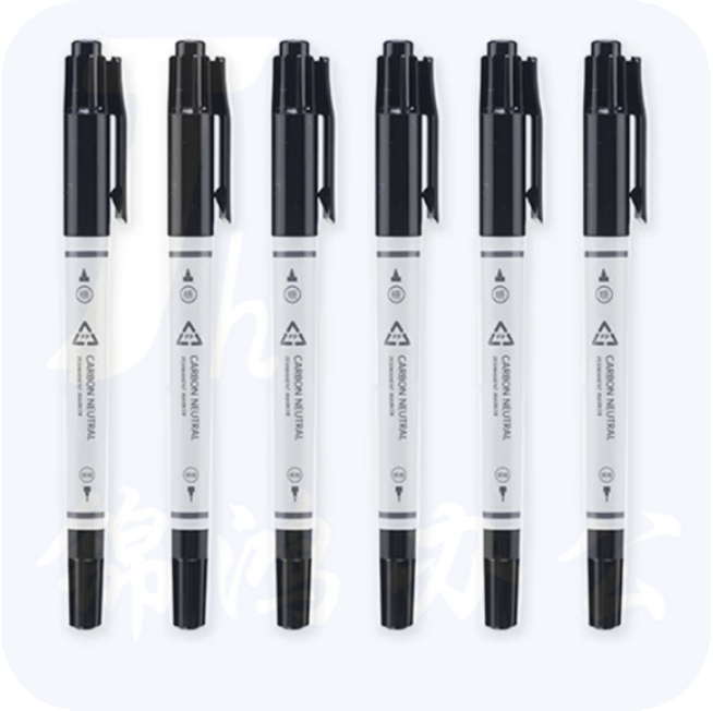 晨光 双头记号笔12支装 环保记号笔 APM21306 黑色