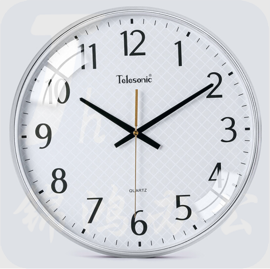 天王星 挂钟 14英寸创意时尚简约钟表客厅时钟 静音挂钟 Q3644 银色