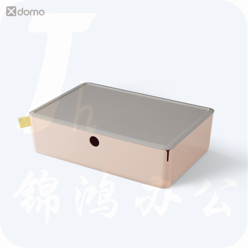 得力 抽屉式收纳盒 桌面类多层储物箱 粉色 XDM30
