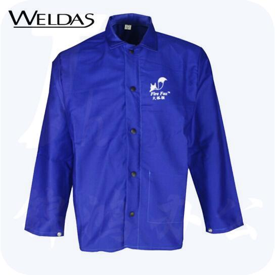 威特仕/WELDAS 33-6830 火狐狸电焊服 阻燃隔热防烫工作服上衣 蓝色 S 1件 企业专享