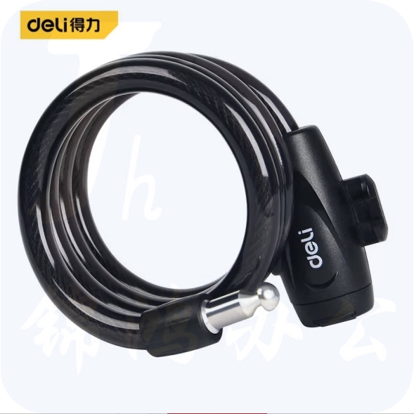 得力 加粗钢缆锁1.2米长 防盗链条锁钢丝锁DW4200