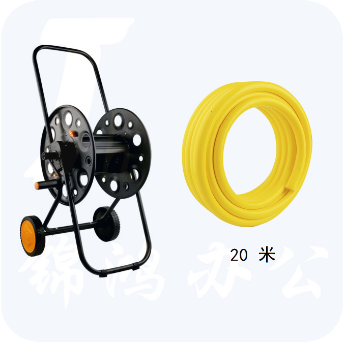 金属水管车收卷器  绕管洗车绞盘  含6分自来水管20米  货号：JC
