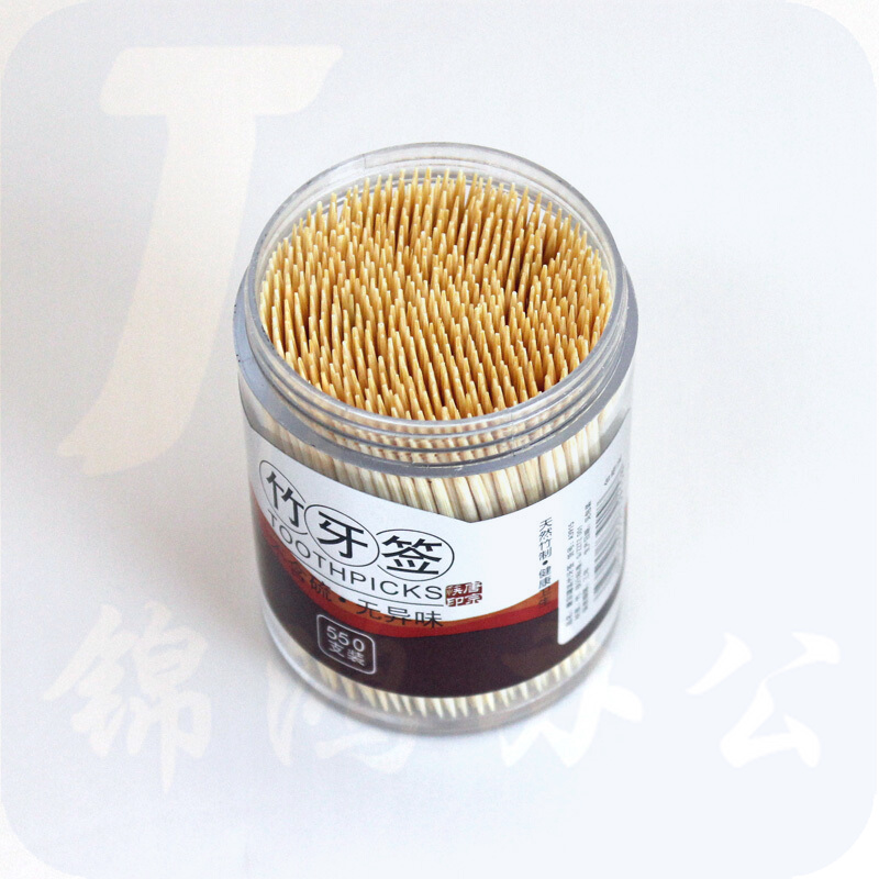 唐宗筷 一次性家用竹牙签 罐装牙签 水果叉子 剔牙棒 550支装 A3915