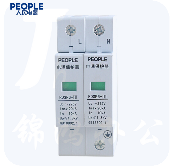 人民电器 浪涌保护器  RDSP6-20KA/2P/Uc275防雷器220V 避雷器