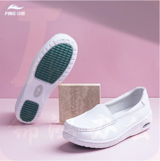 绯樱 1906气垫护士鞋秋冬季款真牛皮软底透气浅口低帮33~42码