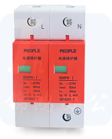 民电器 防雷器浪涌保护器2P 避雷器 220V RDSP6-80KA Uc275