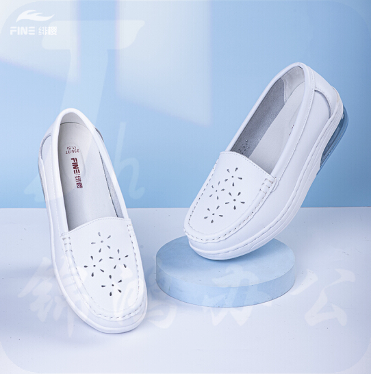  绯樱 F-2916气垫护士鞋 牛皮工作鞋外置气垫+EVA中底 33-42码