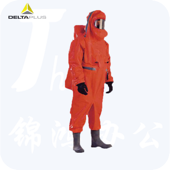 代尔塔 401030 内置气密1级重型防化服 ALAIN 可防1400多种化学品 橙色 均码