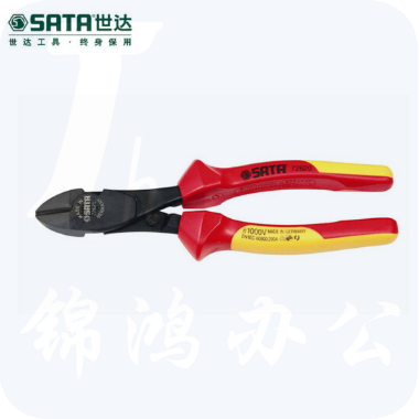 世达（SATA）G系列VDE重型绝缘耐压斜嘴钳8"货号 72620
